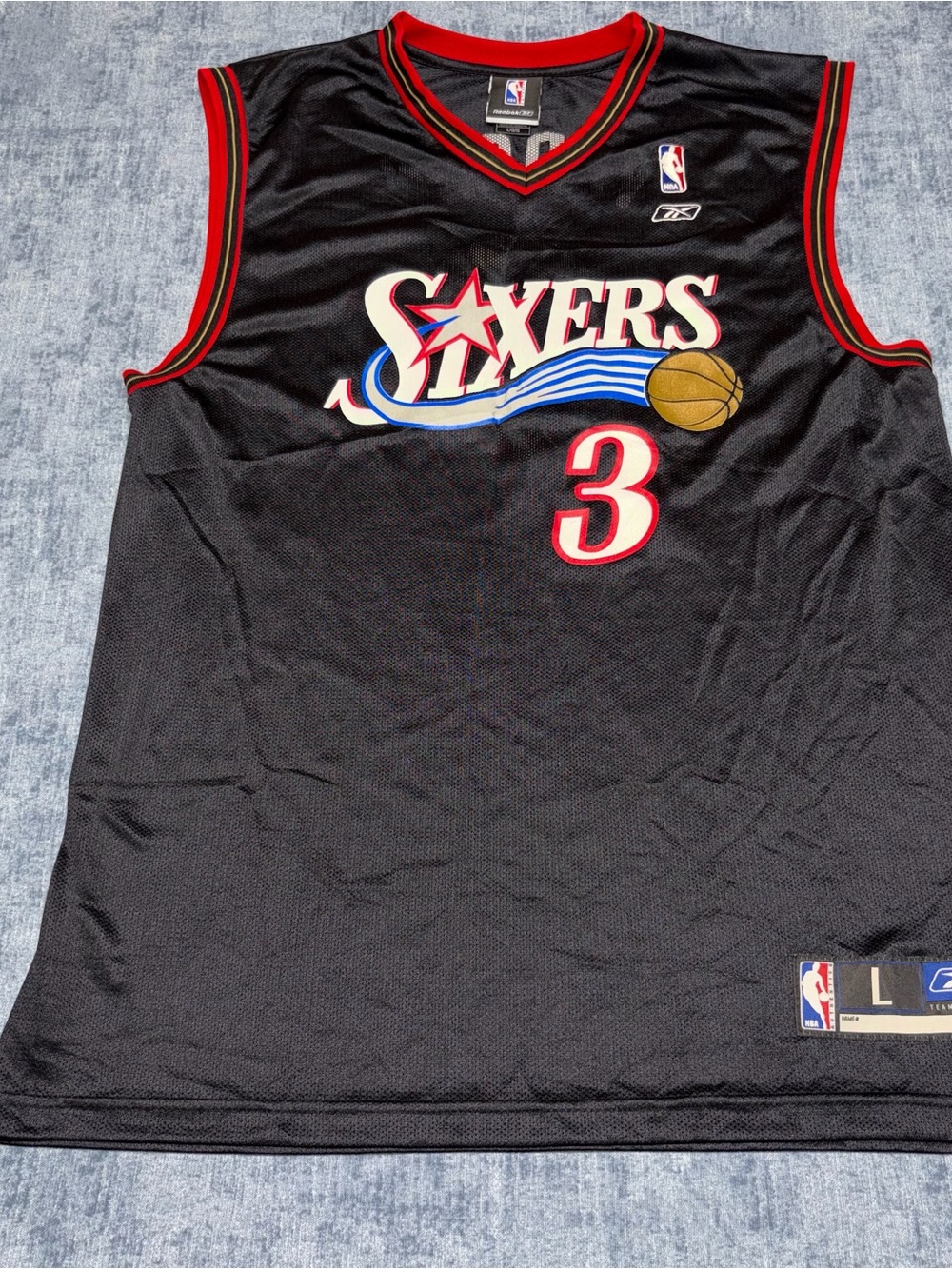 Y2K Reebok Allen Iverson Sixers #3 Basketball Jersey